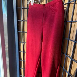 Alfred Dunner Red Burgundy Pull On Pants Size 10 Elastic Waist